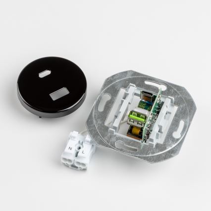 Reblig - Prise USB rétro A+C avec cadre noir