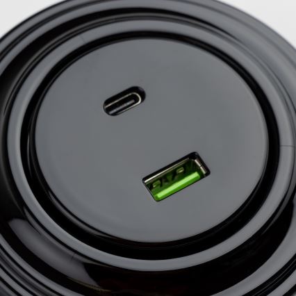 Reblig - Prise USB rétro A+C avec cadre noir