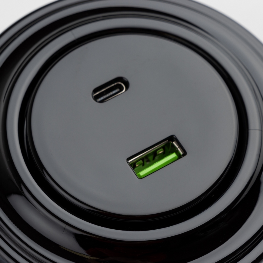 Reblig - Prise USB rétro A+C avec cadre noir