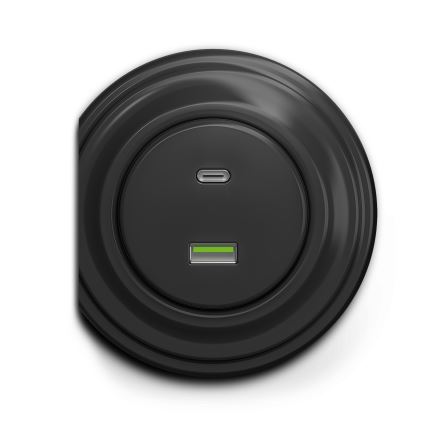 Reblig - Prise USB rétro A+C sans cadre anthracite