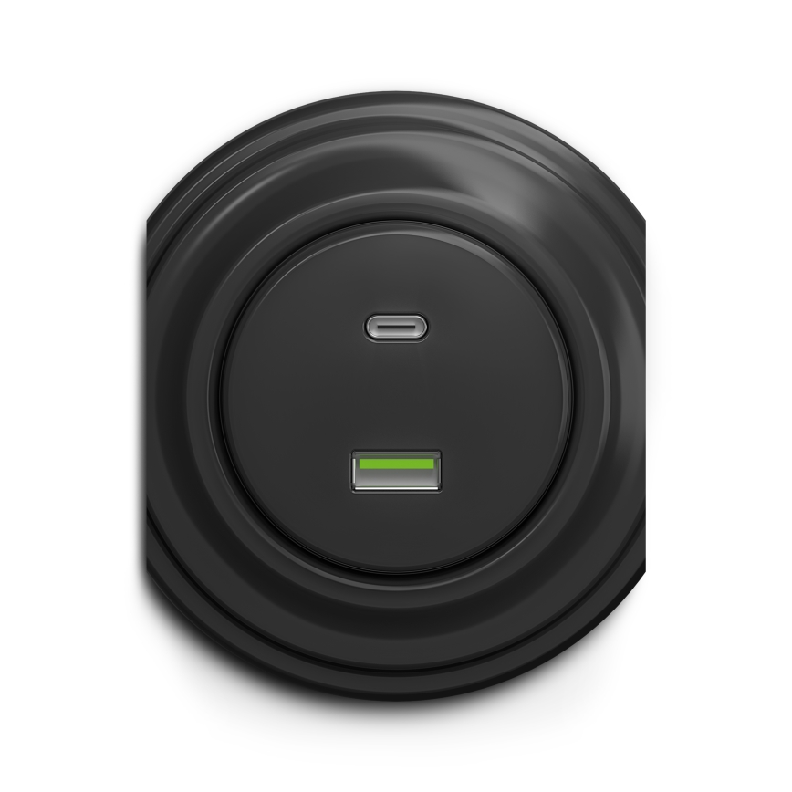 Reblig - Prise USB rétro A+C sans cadre anthracite