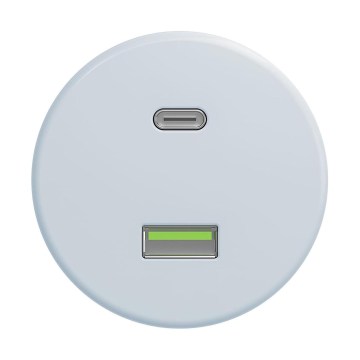 Reblig - Prise USB rétro A+C sans cadre bleue