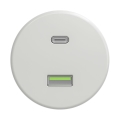 Reblig - Prise USB rétro A+C sans cadre en céramique blanche