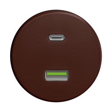Reblig - Prise USB rétro A+C sans cadre, marron