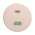Reblig - Prise USB rétro A+C sans cadre, vieux rose