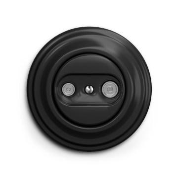 Reblig - Retro prise d'antenne TV/FM passante avec cadre noir