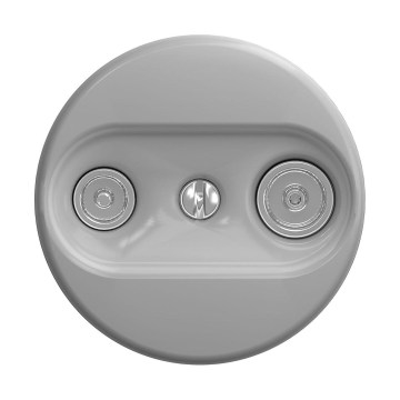 Reblig - Retro prise terminale TV+R (fin de ligne) sans cadre, grise