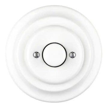 Reblig - Variateur rotatif rétro en porcelaine avec cadre 250V/10A blanc