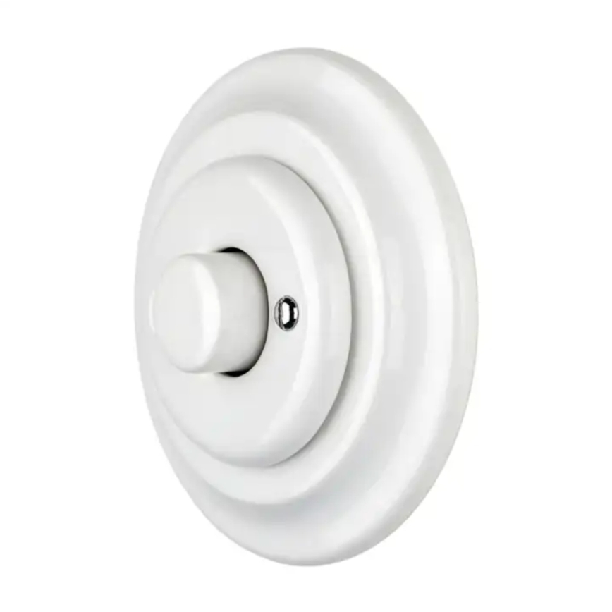 Reblig - Variateur rotatif rétro en porcelaine avec cadre 250V/10A blanc