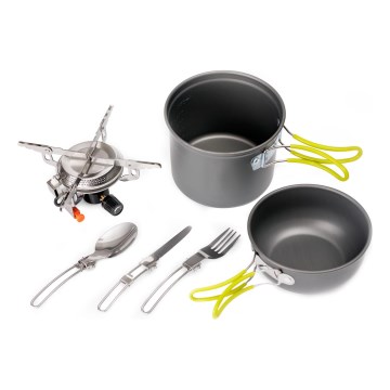 Réchaud à gaz de camping avec accessoires