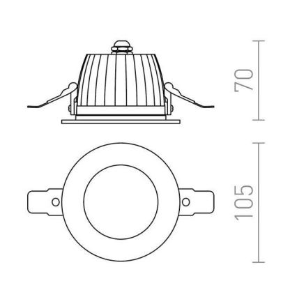 RED - Design Rendl-R10565- Spot encastrable salle de bain LED AMIGA 8W/230V IP65