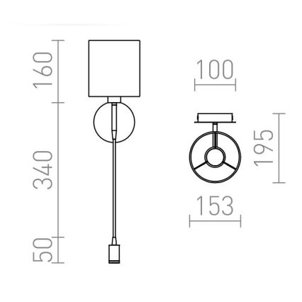 RED - Design Rendl - R10580 - Lampe murale LED VERSA 1xE27/42W/230V + LED/3W