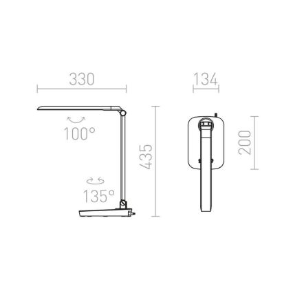 RED - Design Rendl - R10608 - Lampe de table à intensité variable IBIS LED/8W/230V