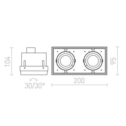 RED - Design Rendl - R12053 - Spot encastrable ELECTRA 2xGU10/50W/230V