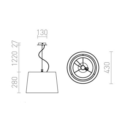 RED - Design Rendl - R12483 - Suspension filaire ESPLANADE 1xE27/42W/230V