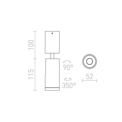 RED - Design Rendl - R12497 - Spot BOGARD LED/5W/230V noir