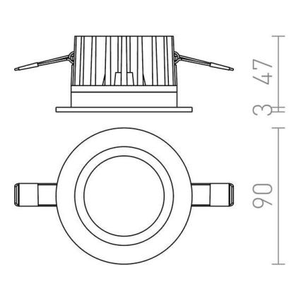 RED -Design Rendl-R12716- Spot encastable salle de bain LED TOLEDO 8W/230V IP44