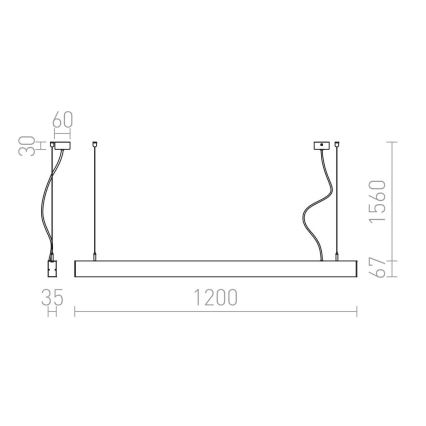 RED - Design Rendl - R12718 - Suspension filaire PESANTE LED/40W/230V