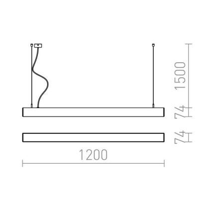 RED - Design Rendl - R12721 - Suspension filaire PESANTE LED/40W/230V noire