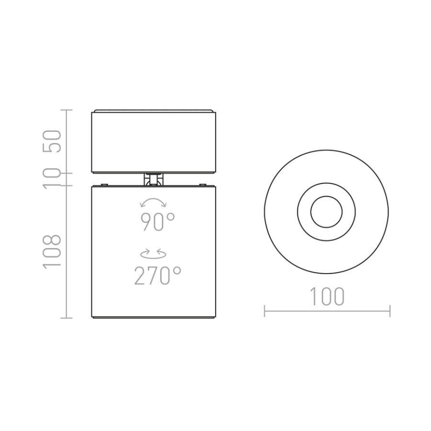 RED - Design Rendl - R12840 - Spot CONDU LED/20W/230V noir