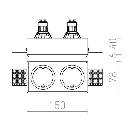 RED - Design Rendl - R12900 - Luminaire encastrable QUO 2xGU10/35W/230V