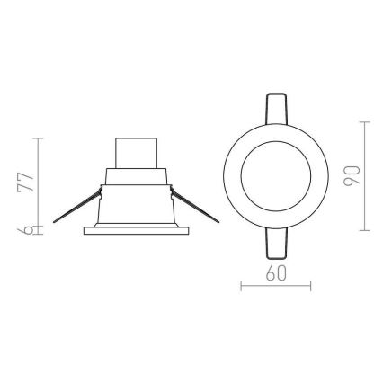 RED - R12659 - Luminaire encastré de salle de bain LEROY 1xGU5,3/35W/12V IP44