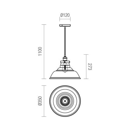 Redo 01-1003 - Suspension avec fil SAVILLE 1xE27/42W/230V