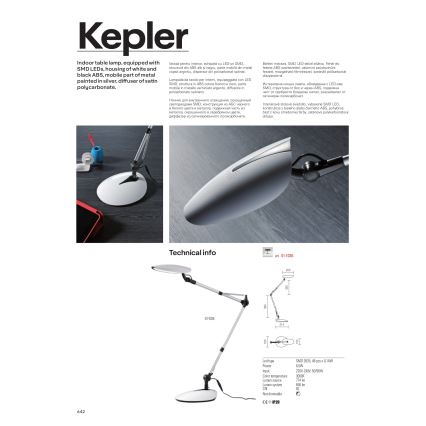 Redo 01-1036 - Lampe de table LED KEPLER VEIOZA LED/6.5W/230V