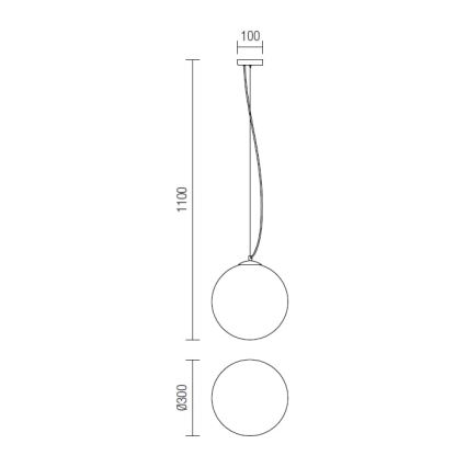 Redo 01-1065 - Suspension filaire OLA 1xE27/42W/230V d. 30 cm