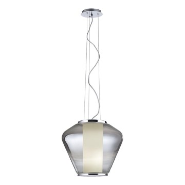 Redo 01-1139 - Suspension sur câble FUSION 1xE27/42W/230V ø 30 cm chrome brillant/fumé