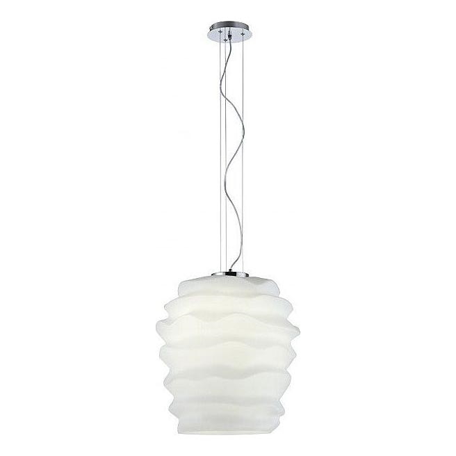 Redo 01-1142 - Suspension MAGMA sur câble 1xE27/42W/230V Ø 38 cm chrome brillant/blanc