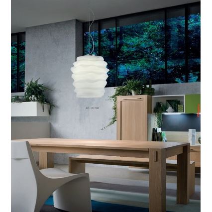 Redo 01-1142 - Suspension MAGMA sur câble 1xE27/42W/230V Ø 38 cm chrome brillant/blanc