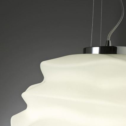 Redo 01-1142 - Suspension MAGMA sur câble 1xE27/42W/230V Ø 38 cm chrome brillant/blanc