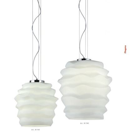 Redo 01-1142 - Suspension MAGMA sur câble 1xE27/42W/230V Ø 38 cm chrome brillant/blanc