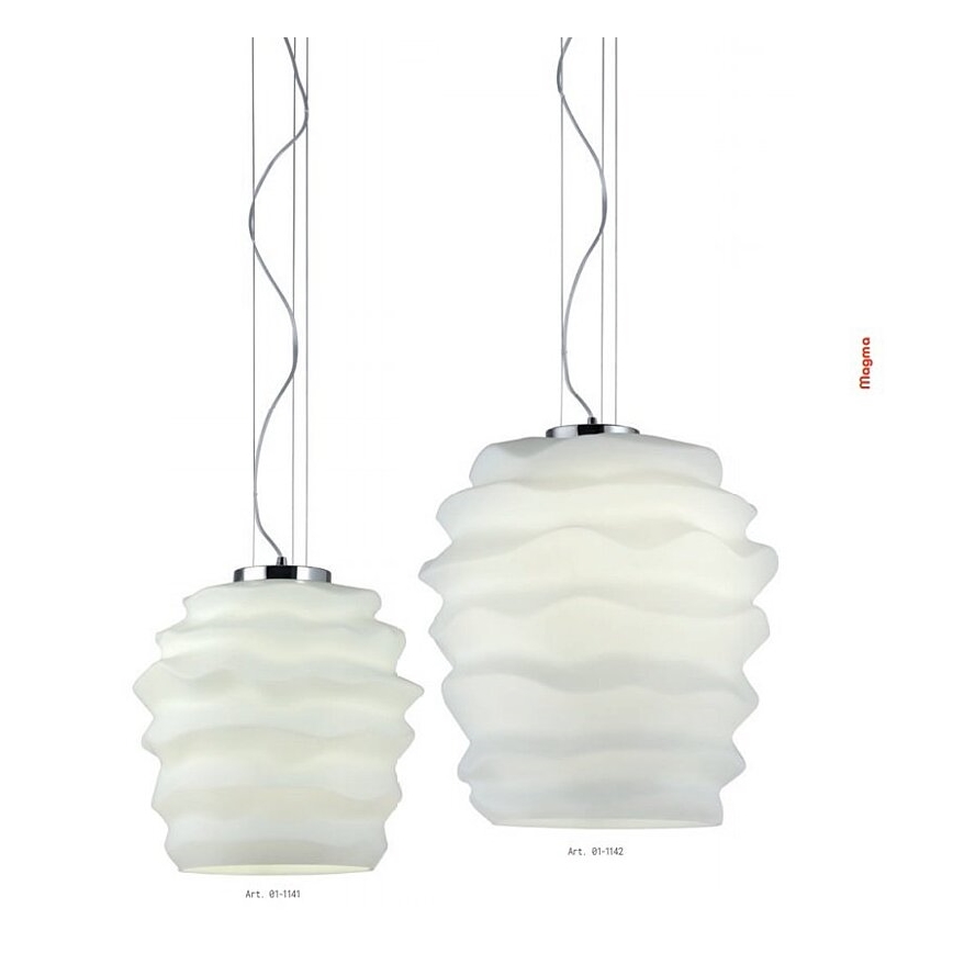 Redo 01-1142 - Suspension MAGMA sur câble 1xE27/42W/230V Ø 38 cm chrome brillant/blanc
