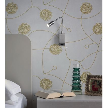 Redo 01-1195 - Petite lampe flexible HELLO LED/3W/230V chrome mat