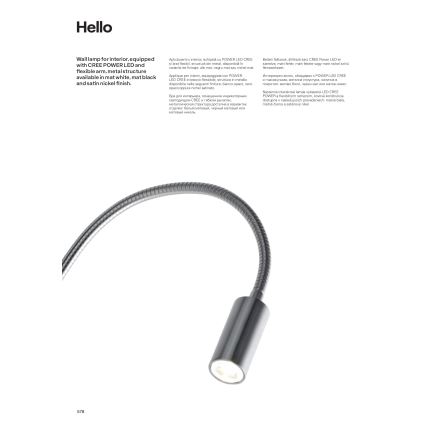 Redo 01-1195 - Petite lampe flexible HELLO LED/3W/230V chrome mat