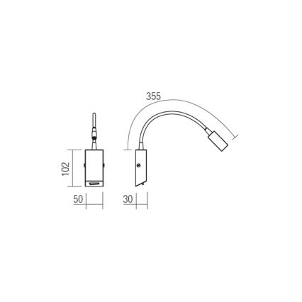 Redo 01-1195 - Petite lampe flexible HELLO LED/3W/230V chrome mat