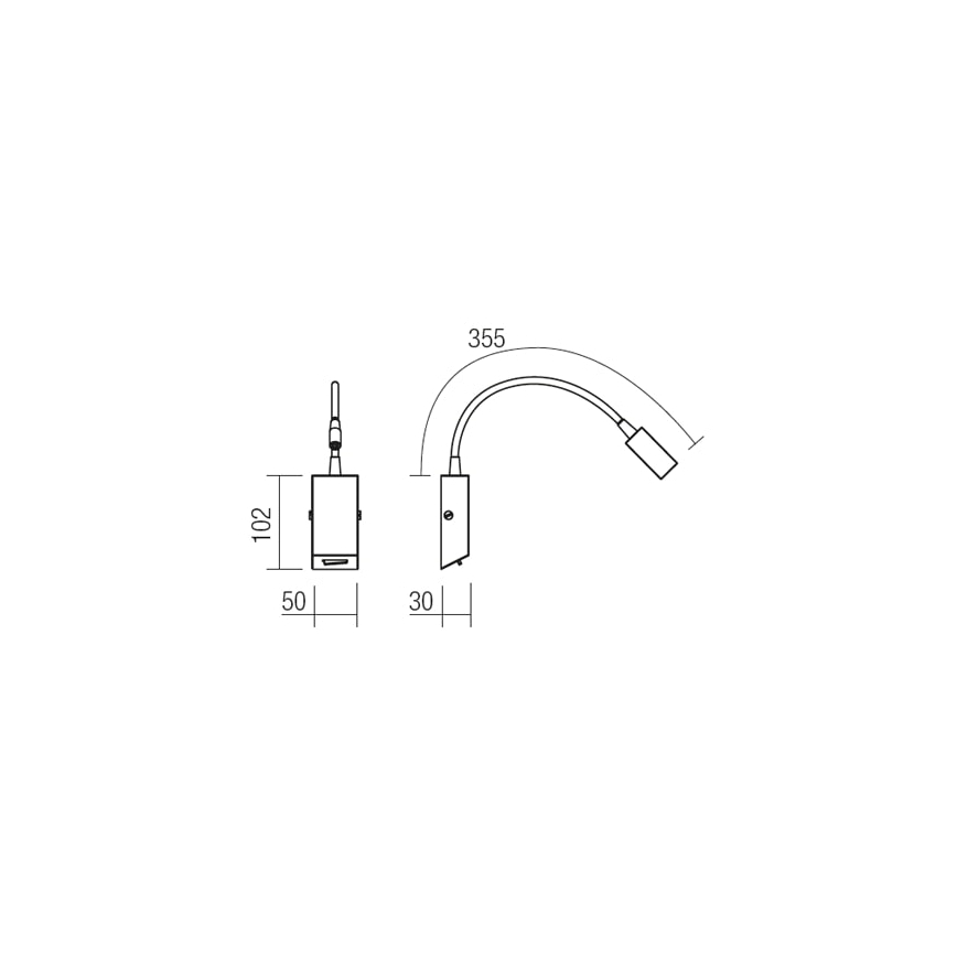 Redo 01-1195 - Petite lampe flexible HELLO LED/3W/230V chrome mat
