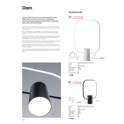 Redo 01-1226 - Lampe de table LED dimmable DOM LED/21W/230V blanche