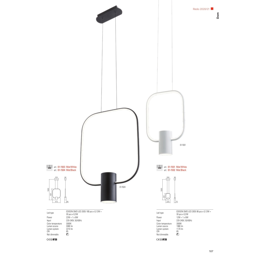 Redo 01-1226 - Lampe de table LED dimmable DOM LED/21W/230V blanche