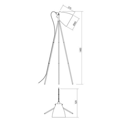 Redo 01-1276 - Lampadaire ARNE 1xE27/42W/230V noir