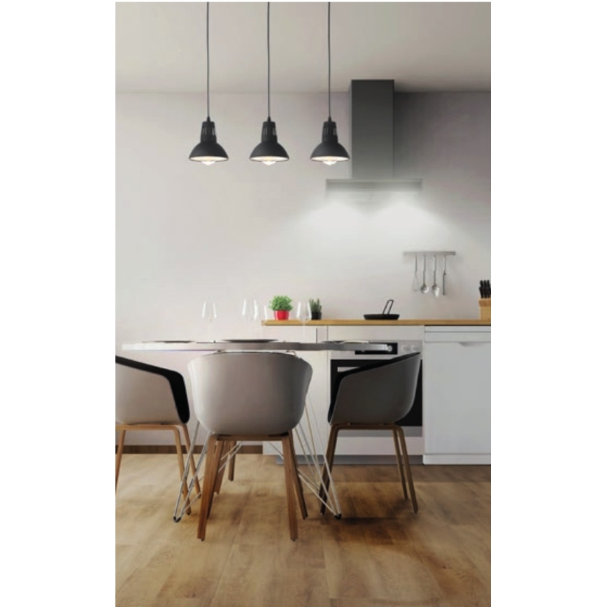 Redo 01-1279 - Suspension sur câble PEEP 1xE27/42W/230V Ø 16,5 cm noire