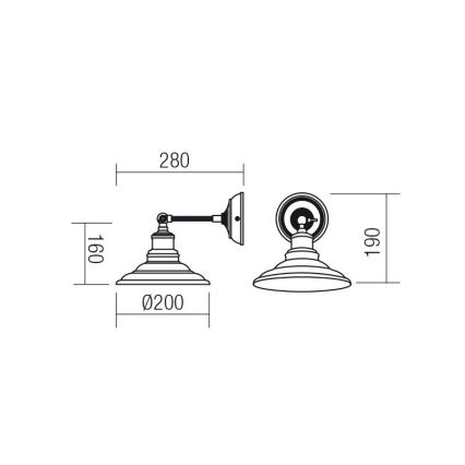 Redo 01-1289 - Applique murale SPINNER 1xE27/42W/230V