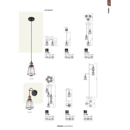 Redo 01-1301 - Suspension avec fil THARU 1xE27/42W/230V