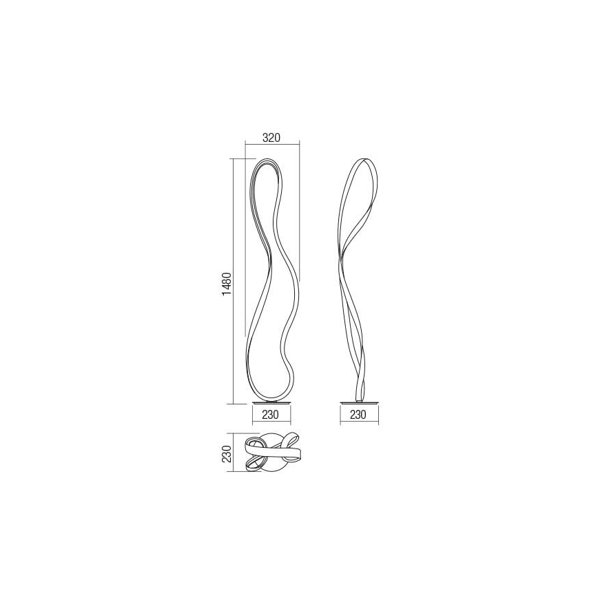 Redo 01-1417 - Lampadaire à intensité variable NUBO 1xLED/35W/230V blanc