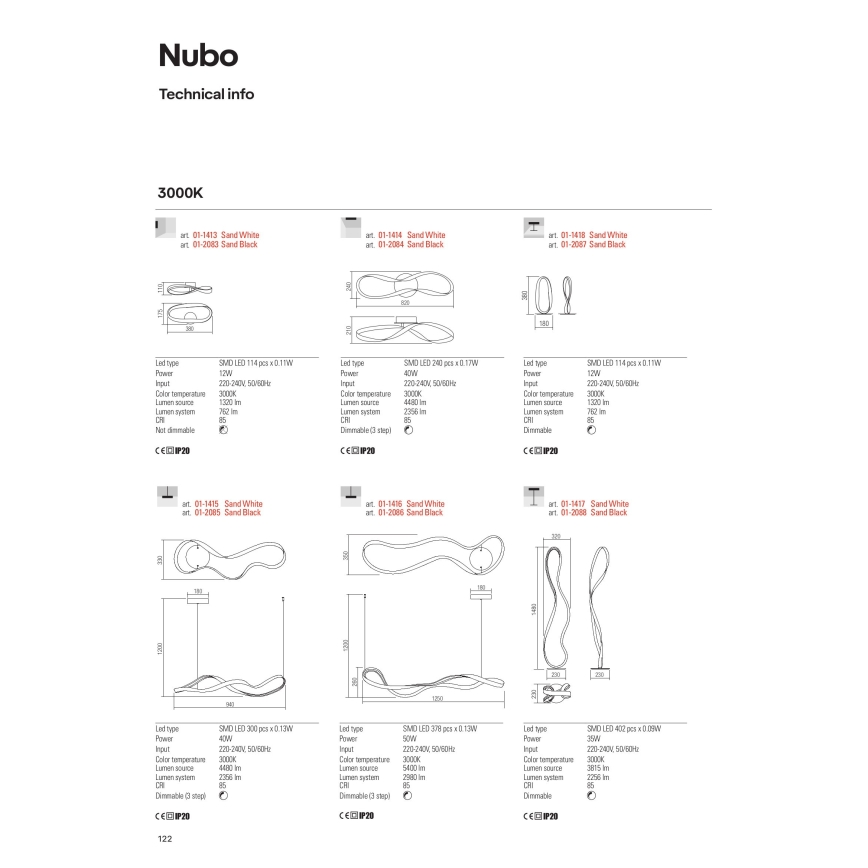 Redo 01-1417 - Lampadaire dimmable NUBO LED/35W/230V blanc