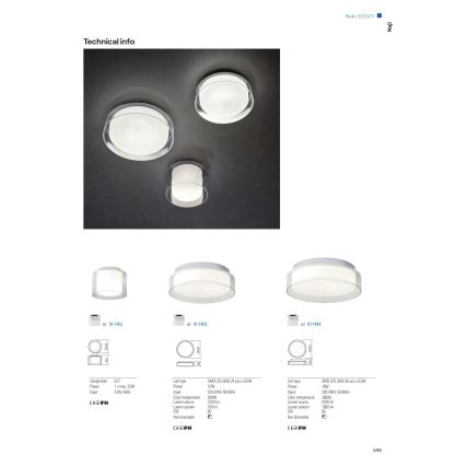 Redo 01-1453 - Plafonnier LED salle de bain NAJI LED/12W/230V d. 30 cm IP44