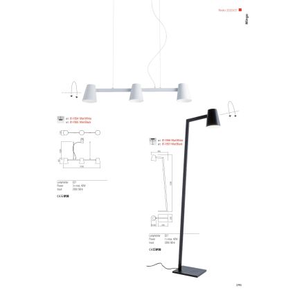 Redo 01-1556 - Lampadaire MINGO 1xE27/42W/230V blanc