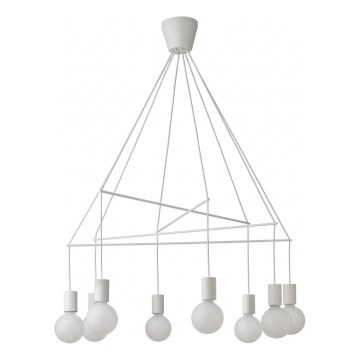 Redo 01-1564 - Suspension sur câble MIKADO 8xE27/42W/230V Ø 82 cm blanche